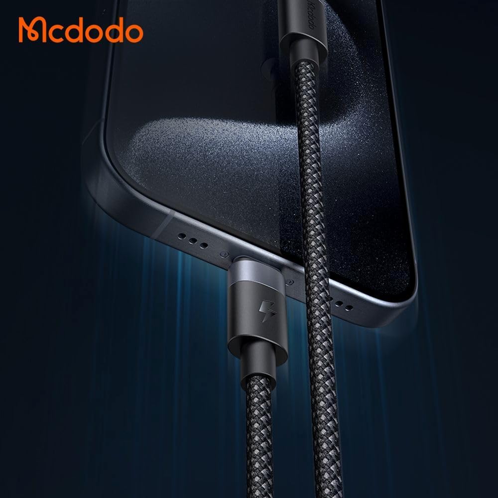 Mcdodo MagSafe 3 PD3.1 240W/140W Charging Cable - 2-in-1 USB-C to MagSafe 3 Fast Charger for MacBook Air, MacBook Pro, iPhone 15 Series, and USB-C Devices | 2M Aluminum Nylon Braided