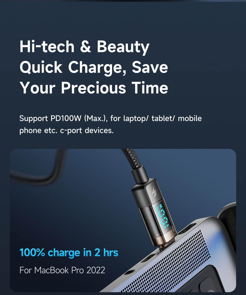 Mcdodo Digital Pro 100W Auto Power Off USB-C to USB-C Transparent Data Cable (1.8M) - Mcdodo Online