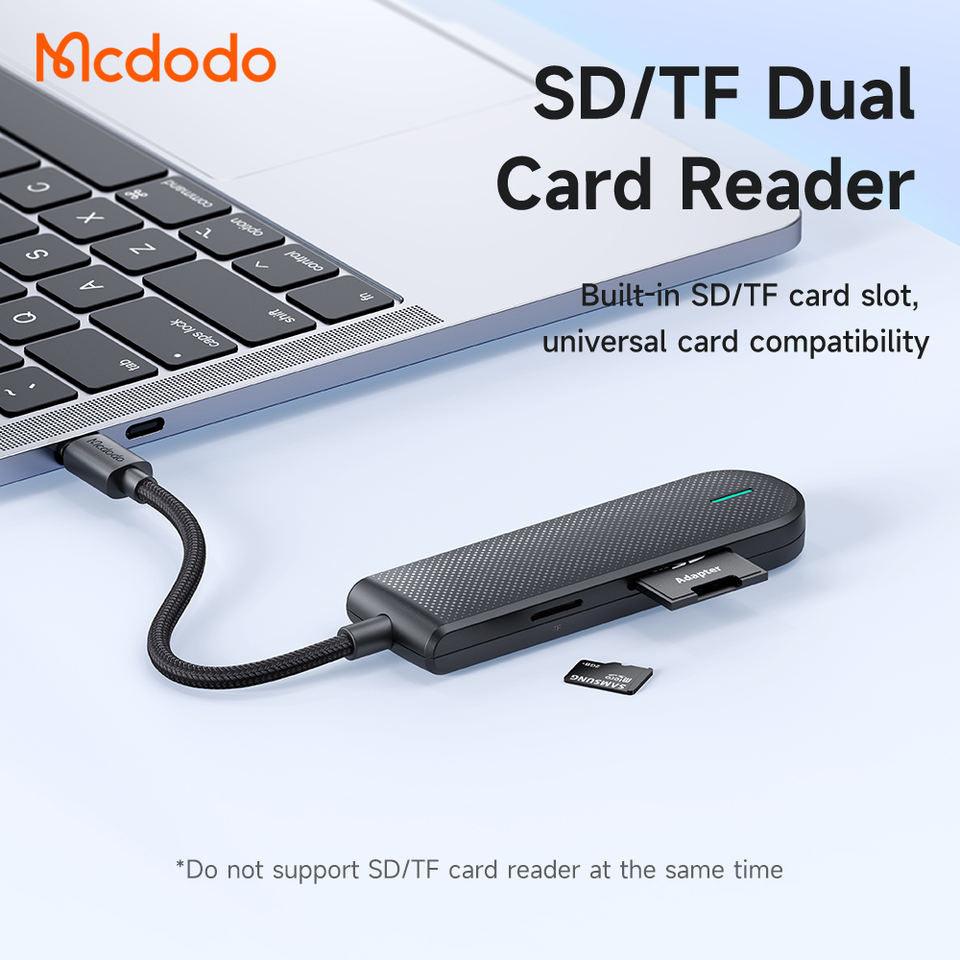 Mcdodo USB-C HUB 5 in 1 Support 2TB Hard Disk SD/TF Card Reader USB3.0 5Gbps Adapter. - Mcdodo Online