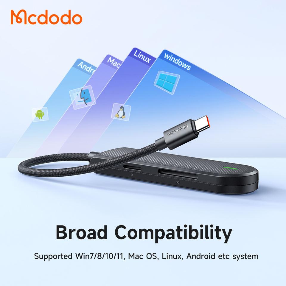 Mcdodo USB-C HUB 5 in 1 Support 2TB Hard Disk SD/TF Card Reader USB3.0 5Gbps Adapter. - Mcdodo Online