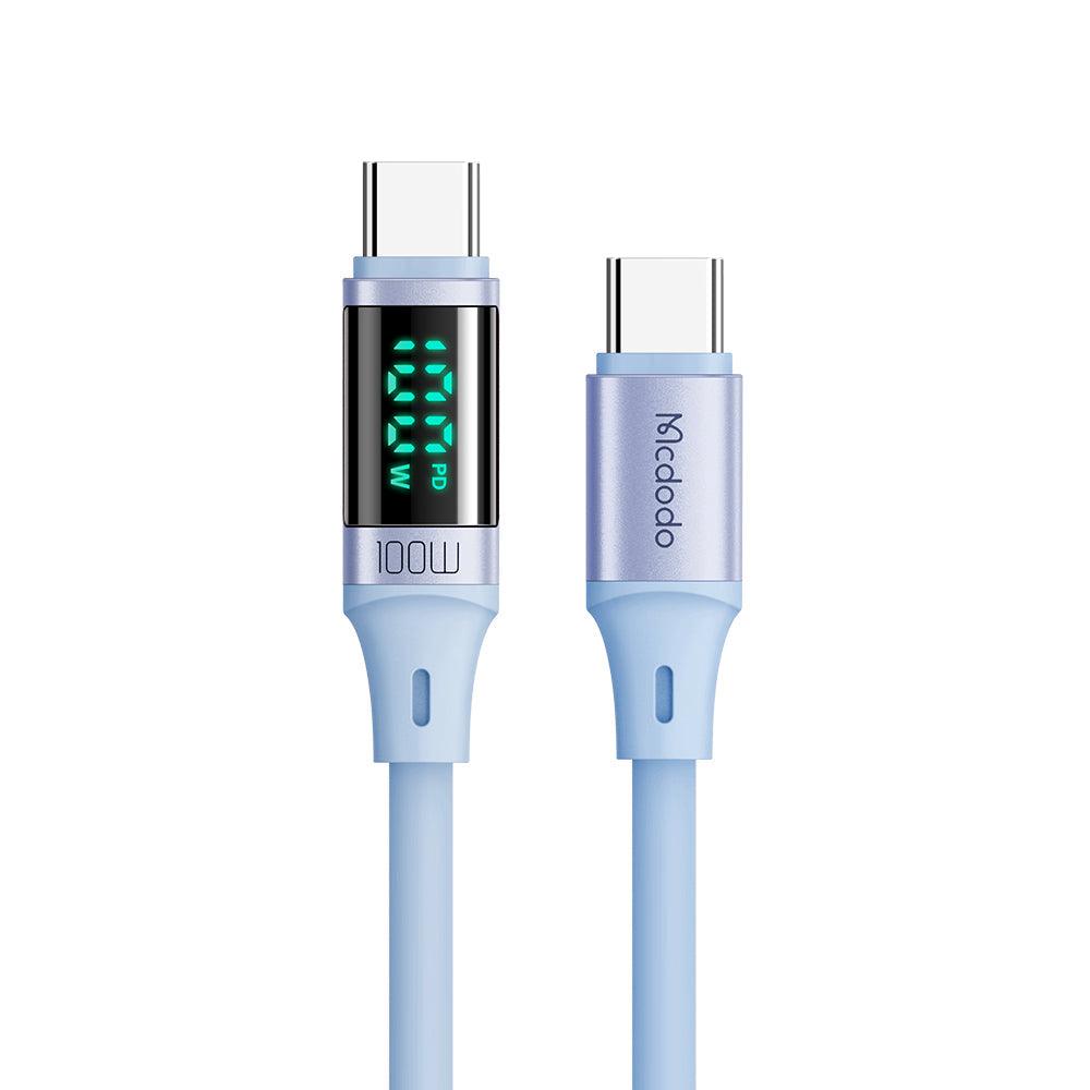 Mcdodo Digital HD Silicone USB-C to USB-C 100W Cable - Fast Charging and Data Sync with LED Display. - Mcdodo Online