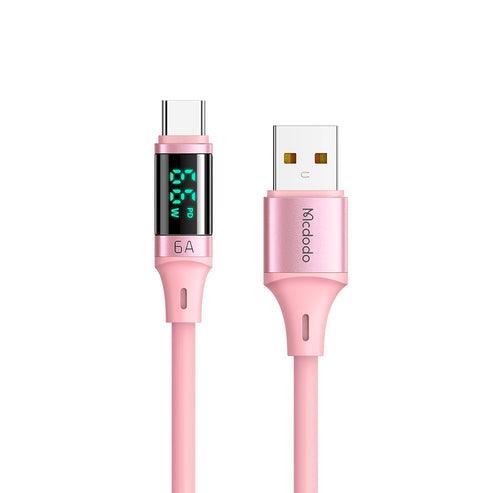 Mcdodo 66W PD USB Type C Data Cable with Digital HD Display Silicone 1.2m - Mcdodo Online