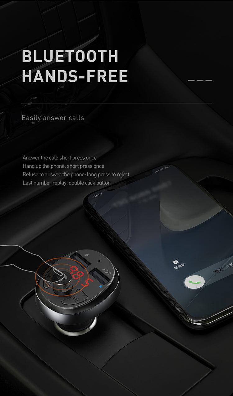 Mcdodo BT Car Kit Microphone Handsfree Audio Version Stereo Dual Usb Car Charger Fm Transmitter Sup BT5.0 Usb. - Mcdodo Online