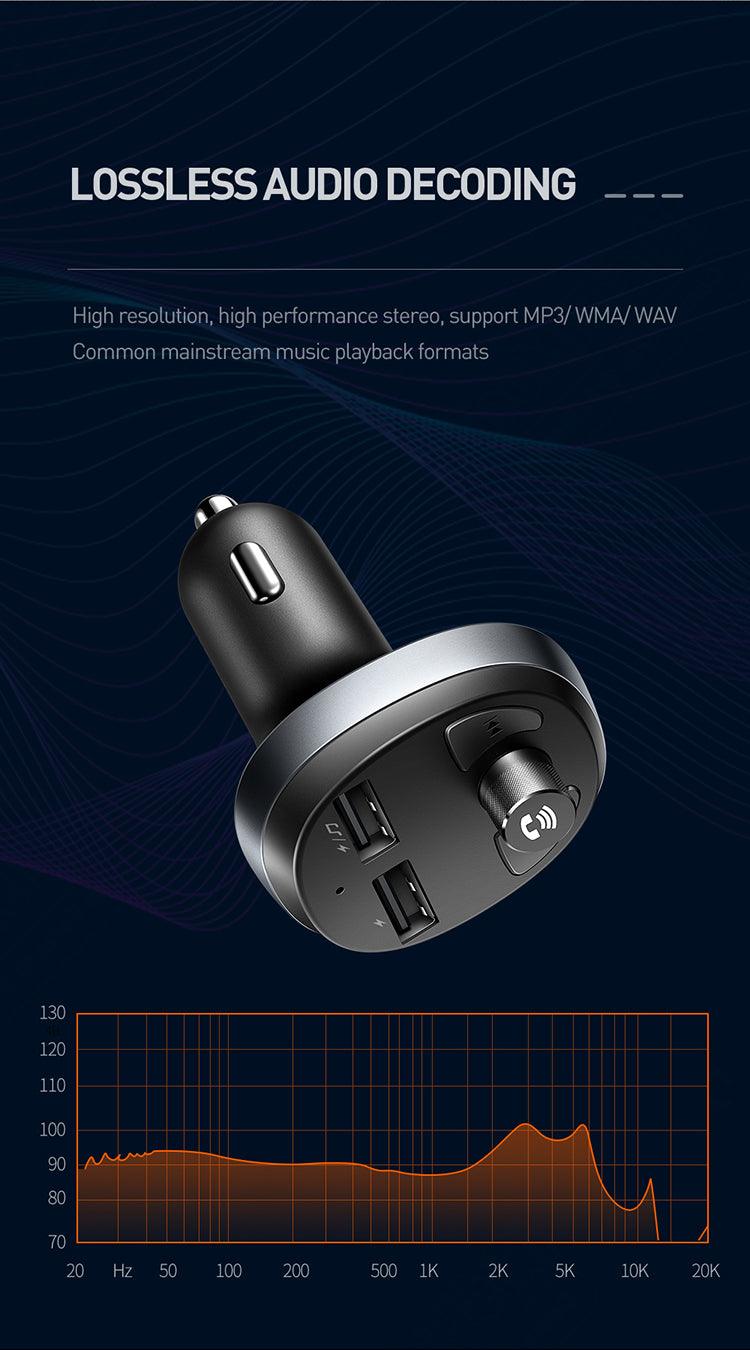 Mcdodo BT Car Kit Microphone Handsfree Audio Version Stereo Dual Usb Car Charger Fm Transmitter Sup BT5.0 Usb. - Mcdodo Online
