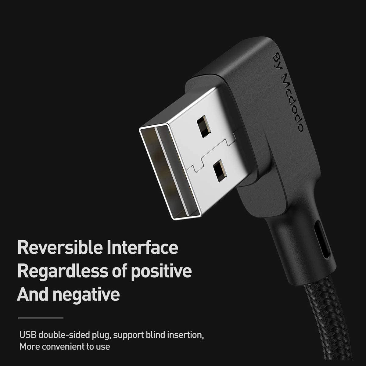 Mcdodo 90 Degree Gaming USB Cable for iPhone/ipad - Fast Charging & Data Sync with LED Light (6ft). - Mcdodo Online