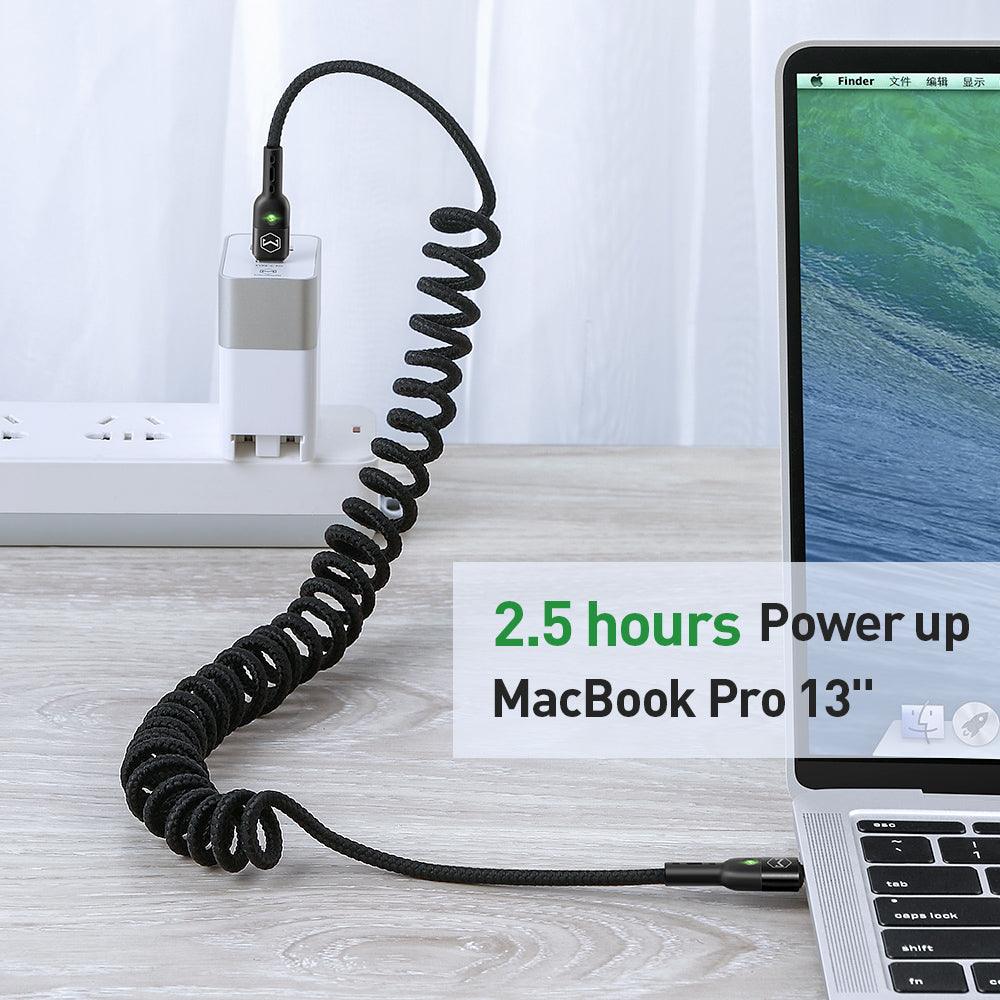 Mcdodo LED PD 3A 60W USB C To USB C Coil Spring Cable. - Mcdodo Online