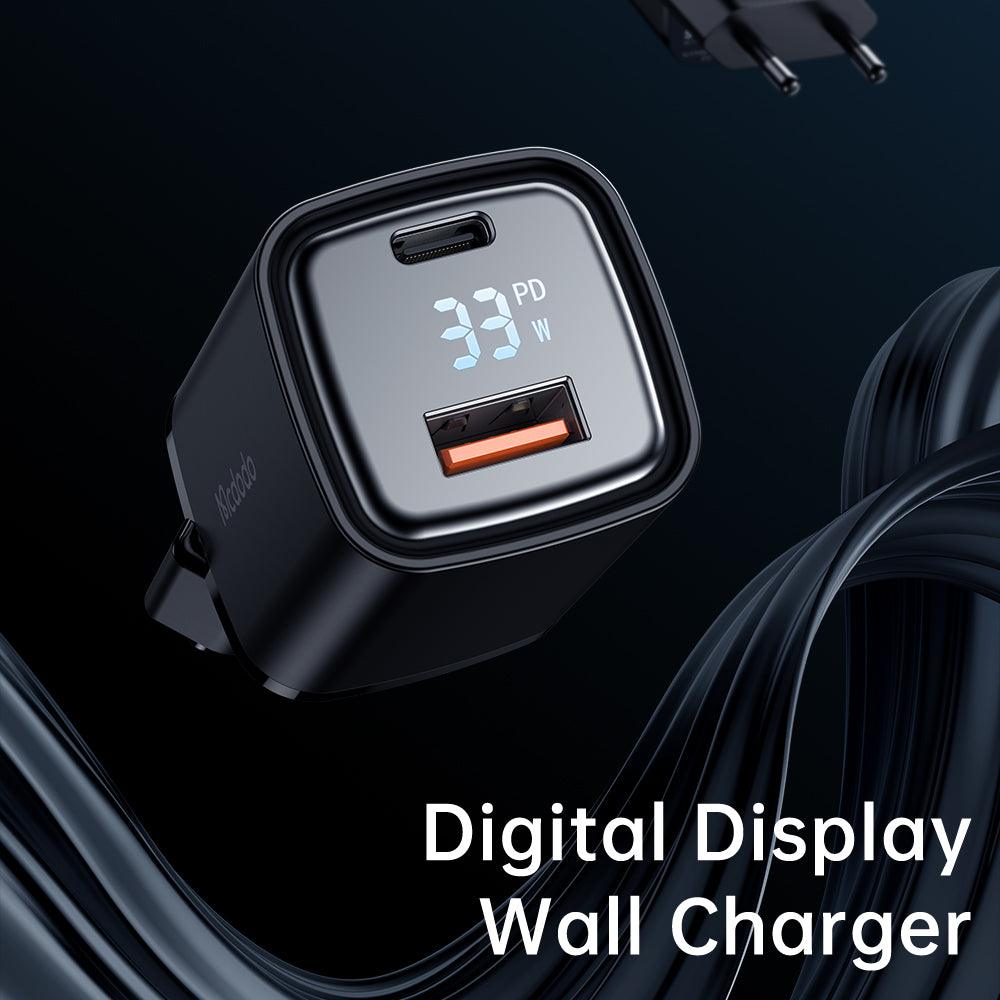 Mcdodo Digital Dislay PD+QC Dual Port 33W Fast Charger. - Mcdodo Online