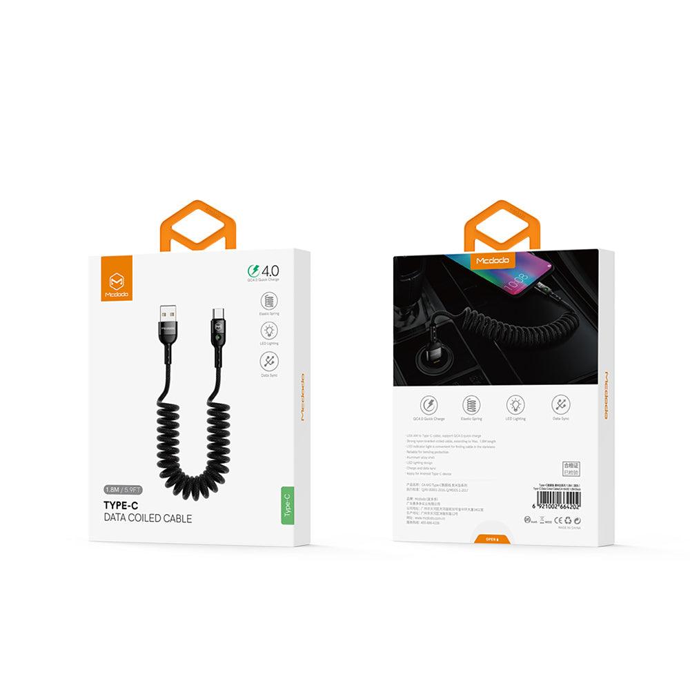 Mcdodo Spring Fexible Coil Cable For USB-C Type. - Mcdodo Online