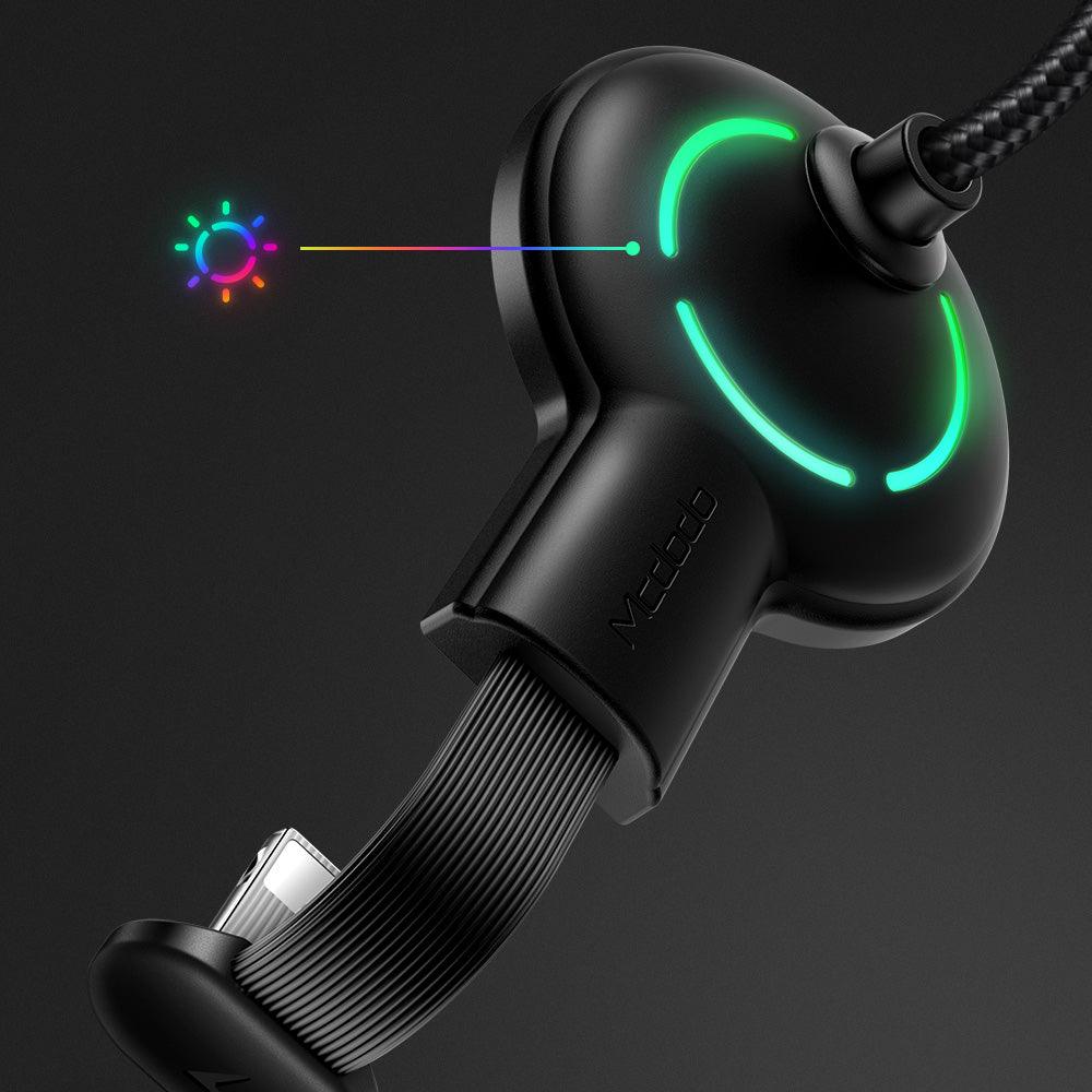Mcdodo 180 Degree 7 Colour Led Gaming Lightning Cable 1.8m. - Mcdodo Online