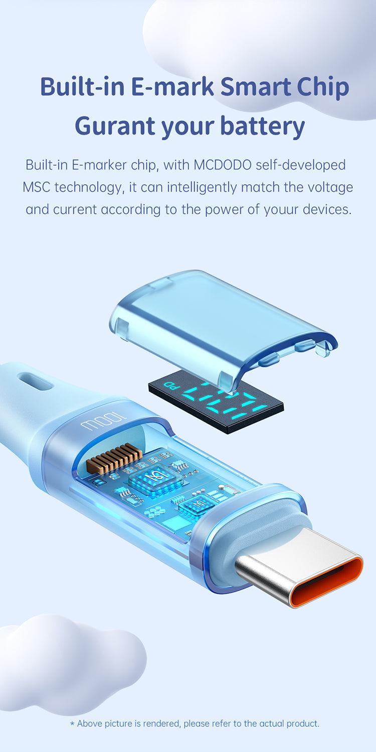 Mcdodo Digital HD Silicone USB-C to USB-C 100W Cable - Fast Charging and Data Sync with LED Display. - Mcdodo Online