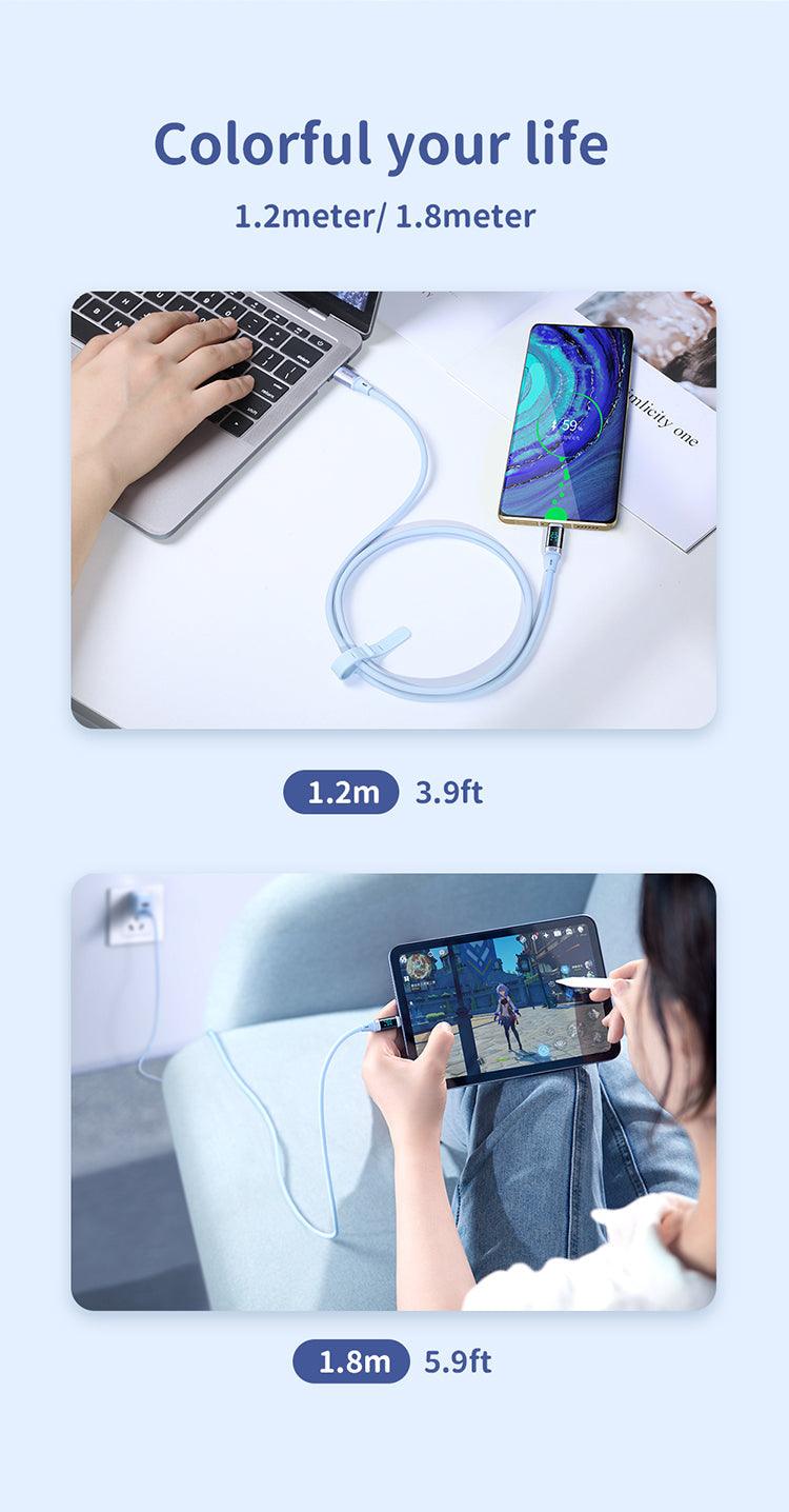 Mcdodo Digital HD Silicone USB-C to USB-C 100W Cable - Fast Charging and Data Sync with LED Display. - Mcdodo Online