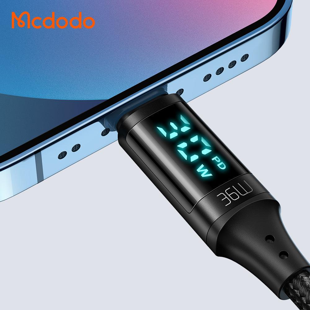 Mcdodo Digital HD Type-c to Lightning PD 36W 20W Smart Data Cable 1.2m. - Mcdodo Online