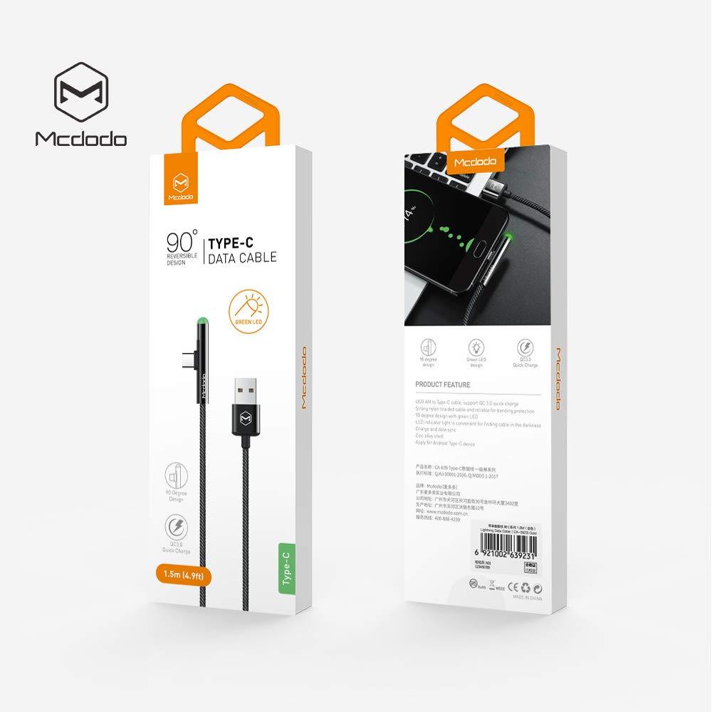 Mcdodo 90 Degree Gaming Design USB Type C Nylon Braided Sync Charge USB Data Cable. - Mcdodo Online