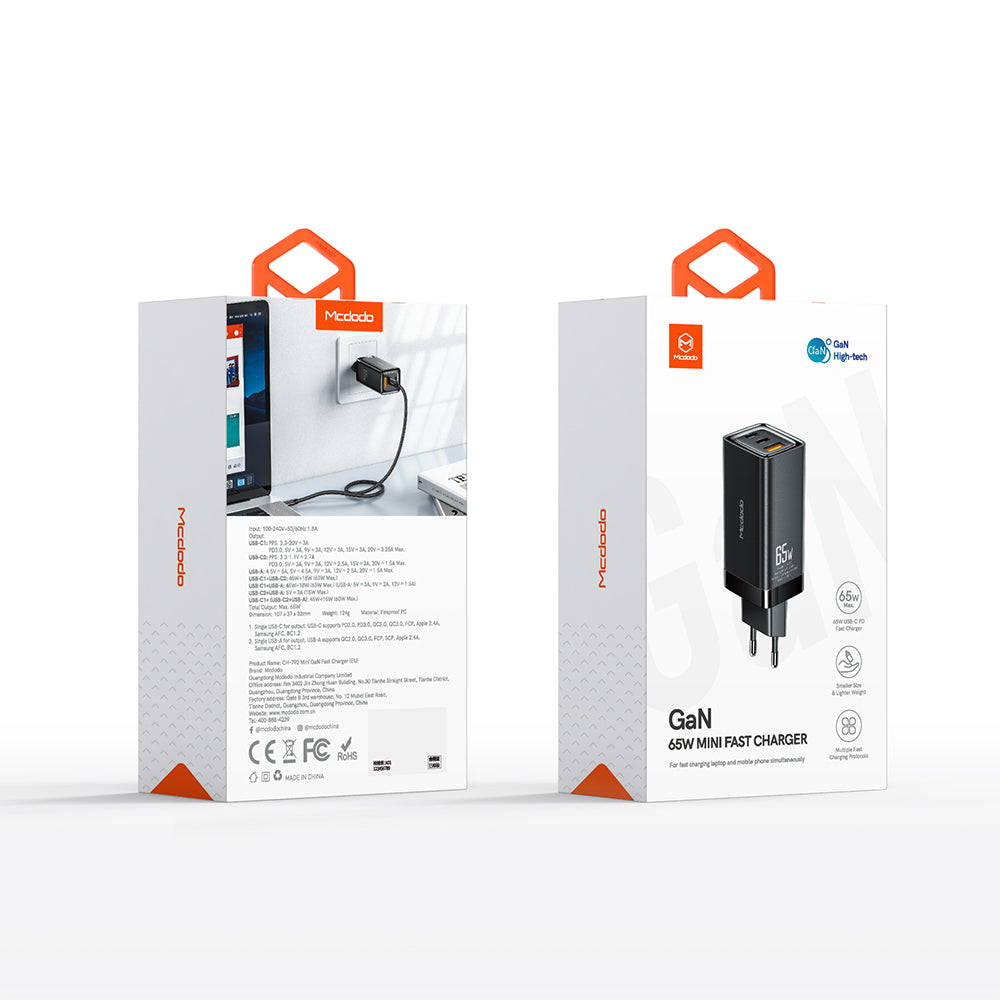 Mcdodo High Power USB C Type C 65w Wall Charger Black
