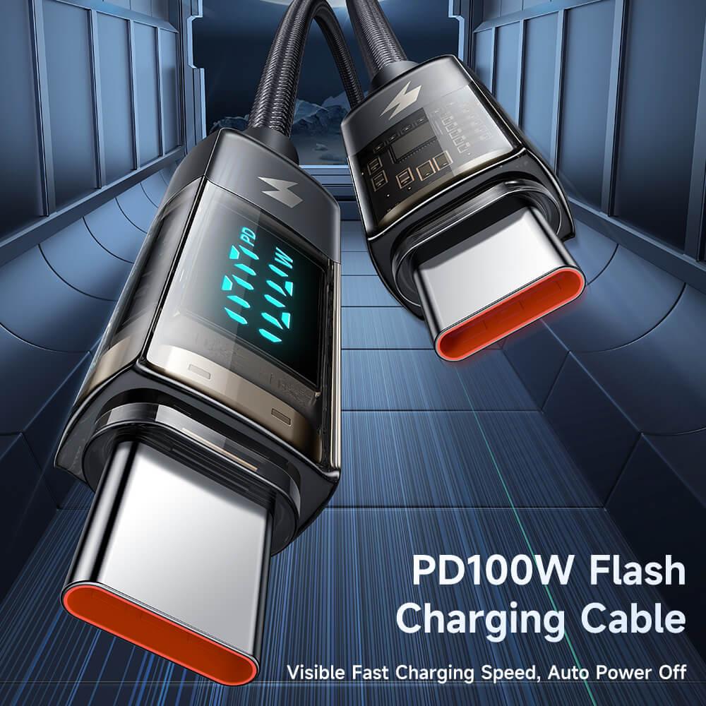 Mcdodo Digital Pro 100W Auto Power Off USB-C to USB-C Transparent Data Cable (1.8M) - Mcdodo Online