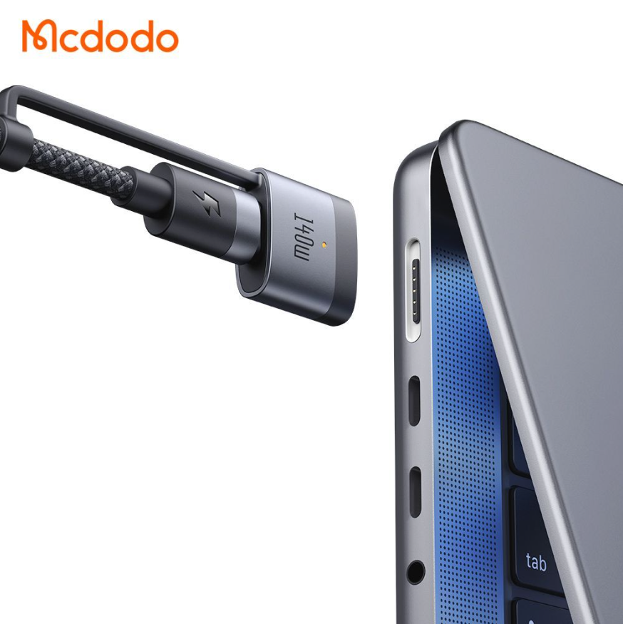 Mcdodo MagSafe 3 PD3.1 240W/140W Charging Cable - 2-in-1 USB-C to MagSafe 3 Fast Charger for MacBook Air, MacBook Pro, iPhone 15 Series, and USB-C Devices | 2M Aluminum Nylon Braided