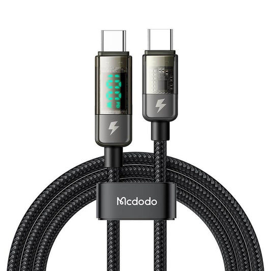 Mcdodo Digital Pro 100W Auto Power Off USB-C to USB-C Transparent Data Cable (1.8M) - Mcdodo Online