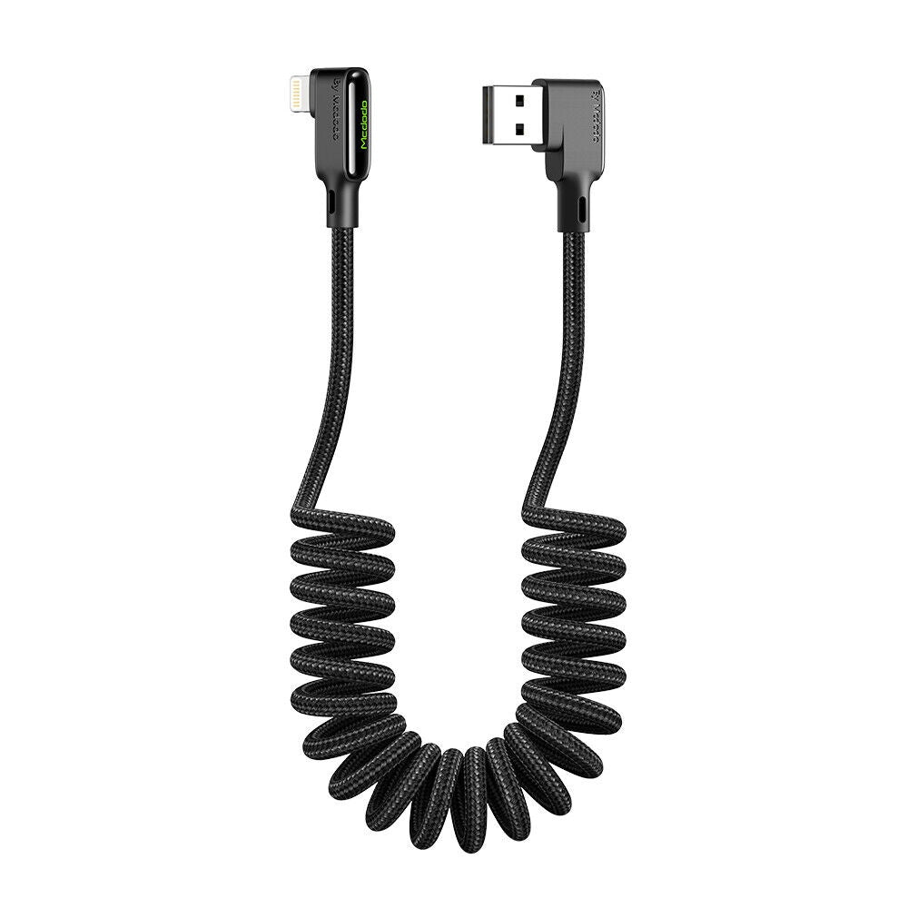 Mcdodo 90 Degree Gaming USB Cable for iPhone/ipad - Fast Charging & Data Sync with LED Light (6ft).