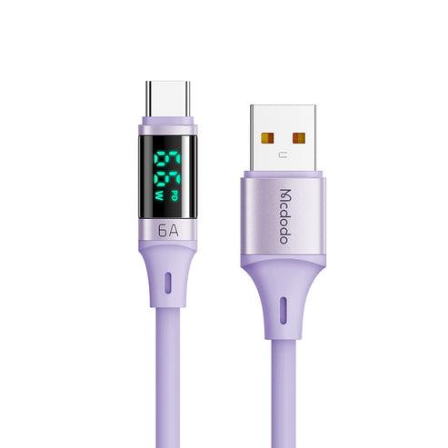 Mcdodo 66W PD USB Type C Data Cable with Digital HD Display Silicone 1.2m - Mcdodo Online