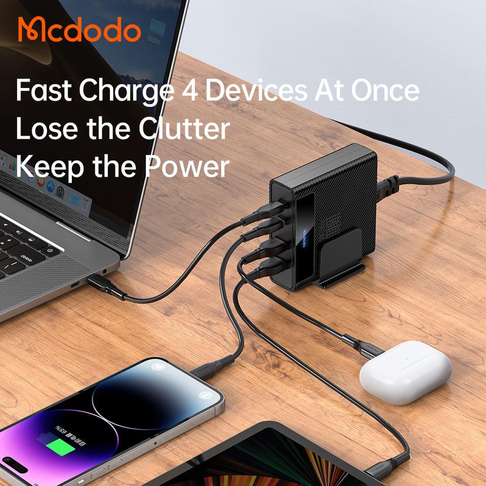 Mcdodo 100W Charger USB C 4-IN-1 2C2A 100W PD Charger Fast Charging Station With AC Cable 1.5Meter C Type 5A Charging Cable. - Mcdodo Online