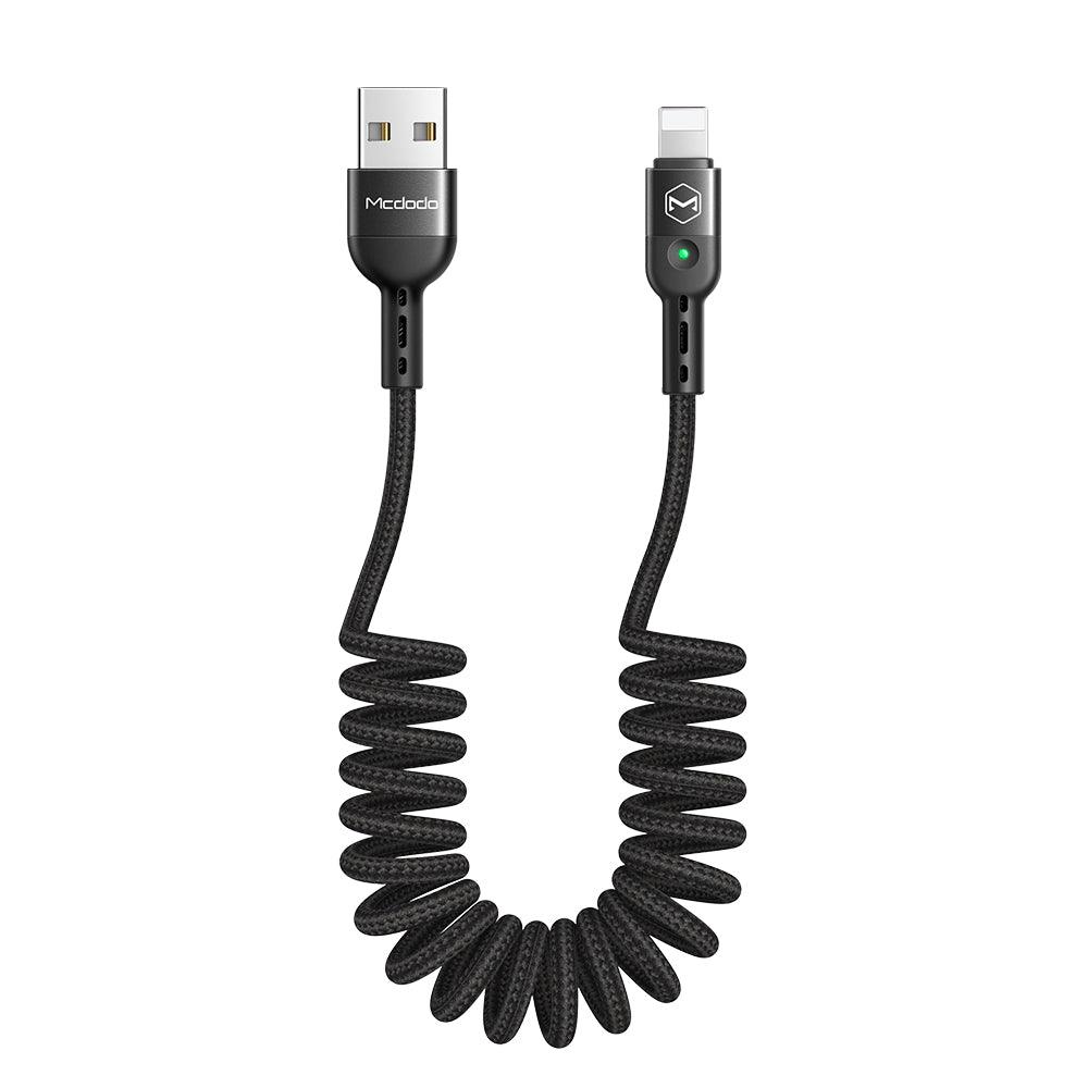 Mcdodo Led Nylon Braided Coil Lightning Cable 1.8m - Mcdodo Online