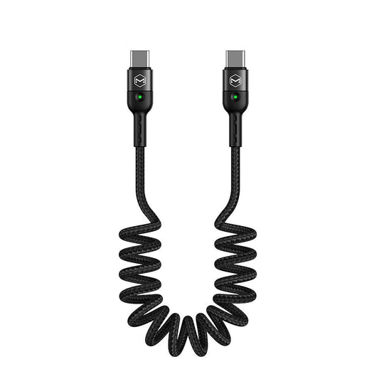 Mcdodo LED PD 3A 60W USB C To USB C Coil Spring Cable. - Mcdodo Online