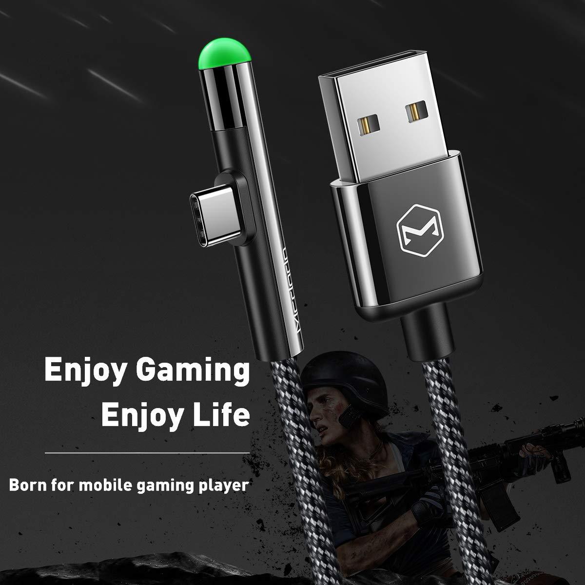Mcdodo 90 Degree Gaming Design USB Type C Nylon Braided Sync Charge USB Data Cable. - Mcdodo Online
