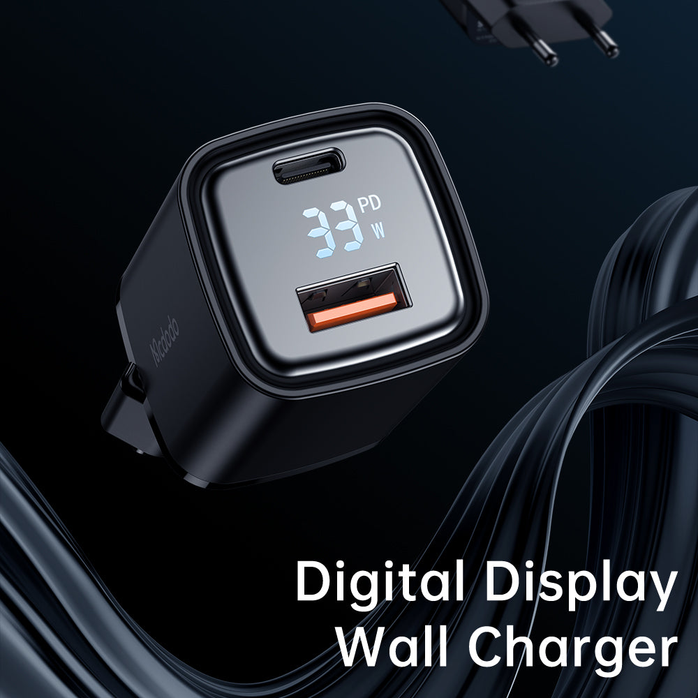 Mcdodo Digital Display PD+QC Dual Port 33W Fast Charger.