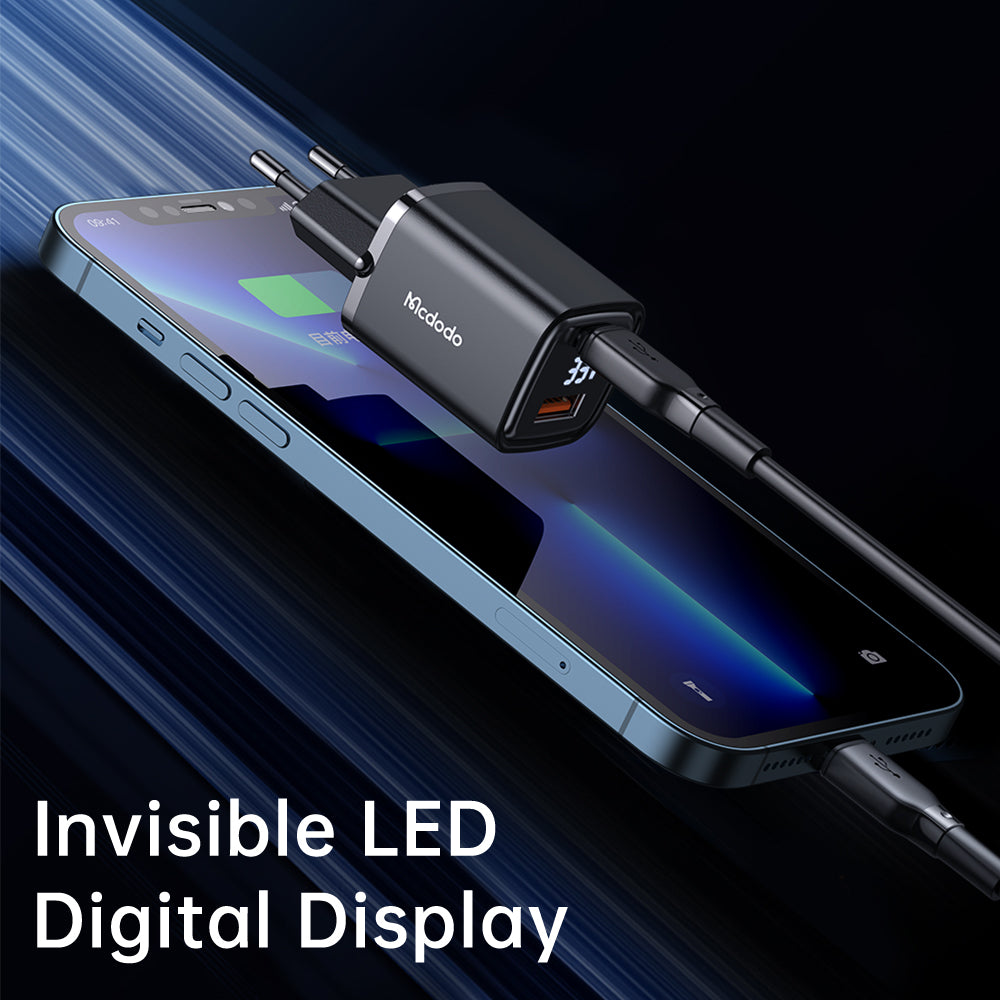 Mcdodo Digital Display PD+QC Dual Port 33W Fast Charger.
