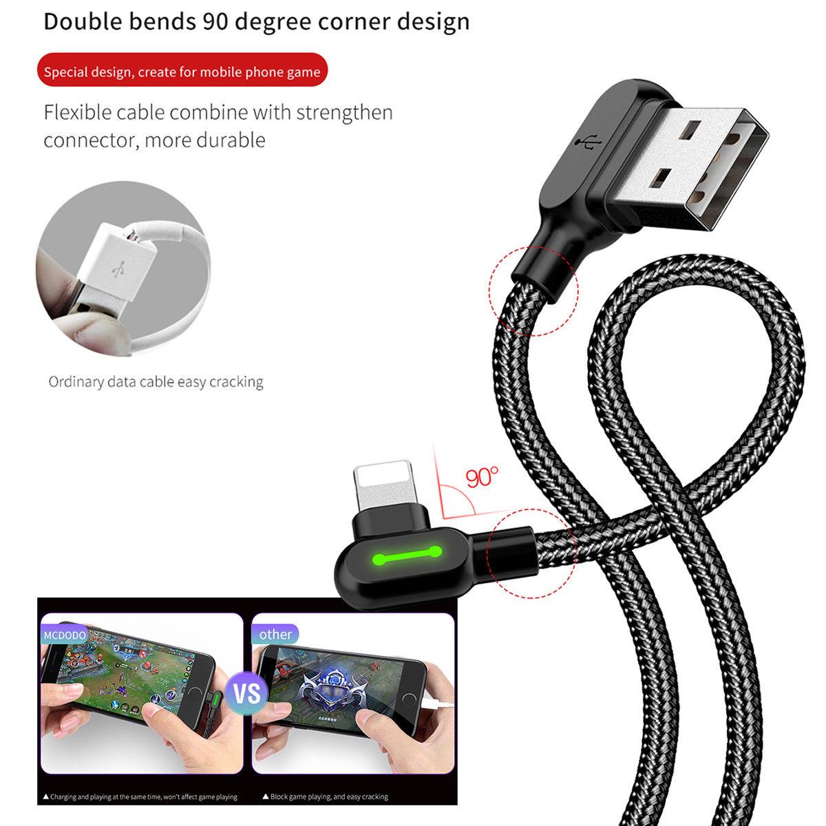 Mcdodo 90 Degree Led Lightning Gaming Cable. - Mcdodo Online