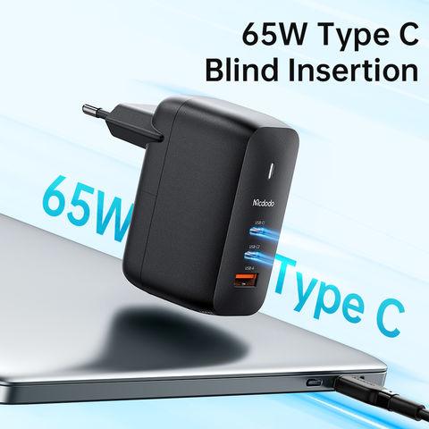 Mcdodo 65W GaN Wall Charger Eu Plug Dual Type-C + USB PD3.0 SCP AFC QC4.0 Fast Laptop Tablet Mobile. - Mcdodo Online